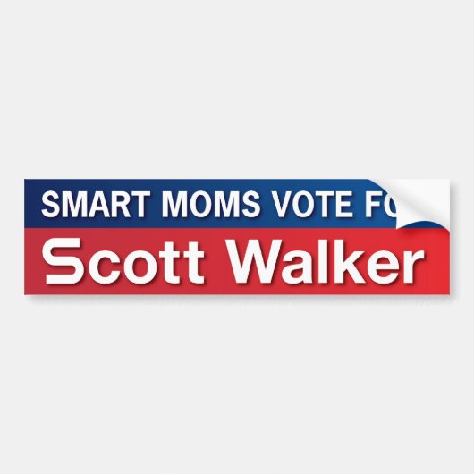 Moms for Scott Walker Bumpersticker (Voorkant)
