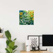Mom's Garden Squad_Sunflowers Daises Vlinders Poster (Thuiskantoor)