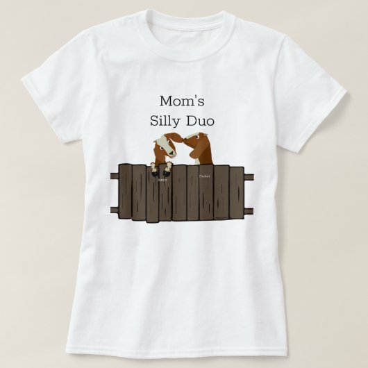 Moms Gekke Duo 2 Geiten T-shirt (Design voorkant)
