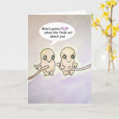 "Mom's Gonna Flip" Foetus Humor Kaart (Gele Bloem)