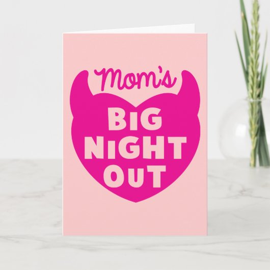 Moms grote AVOND UIT Feestdagen Kaart (Voorkant)