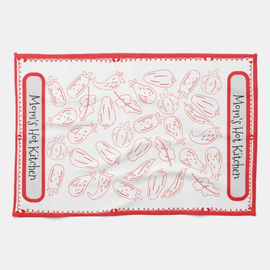 "Mom's Hot Kitchen" Moederdag cadeau Theedoek (Horizontaal)