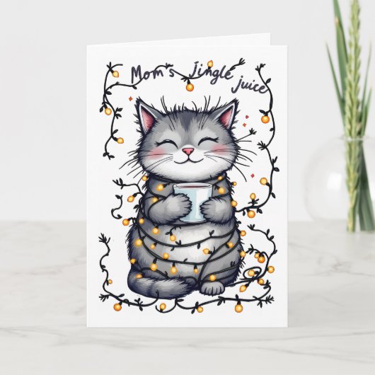 Mom's Jingle Juice  Feestdagen Kaart (Voorkant)