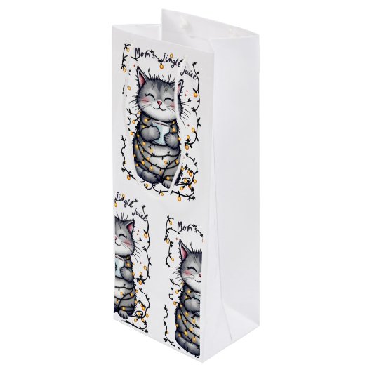 Mom's Jingle Juice  Wijn Cadeautas (Achterkant Gekanteld)