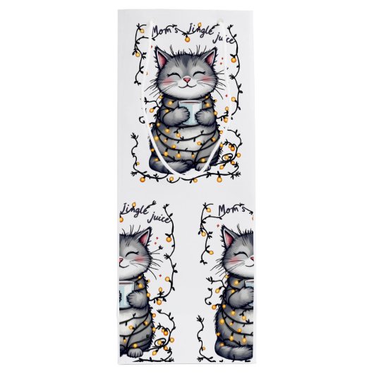 Mom's Jingle Juice  Wijn Cadeautas (Achterkant)