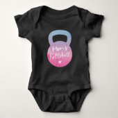 Moms Kettlebell, gradiëntroze en Blue Kettlebell Romper (Voorkant)