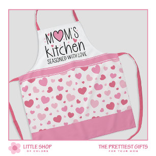 Mom's Kitchen Gekruid met liefde roze harten Schort
