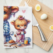 Mom's Kitchen Handdoek Highland Koe Mom Theedoek (Quarter Fold)