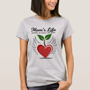 Mom's Life: Aangedreven door drukte en hart T-shirt