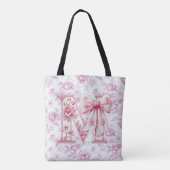 Mom's Light Pink Chinoiserie Grote Schouder Tas (Achterkant)