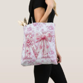 Mom's Light Pink Chinoiserie Grote Schouder Tas (Dichtbij)