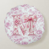 Mom's Light Pink Chinoiserie Rond Kussen (Achterkant)