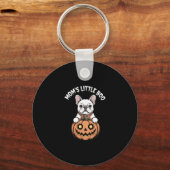Mom's Little Boo Franse Bulldog Hallowen Sleutelhanger (Voorkant)