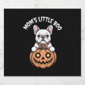 Mom's Little Boo Franse Bulldog Hallowen Sparkling Wijnetiket (Enkel label)