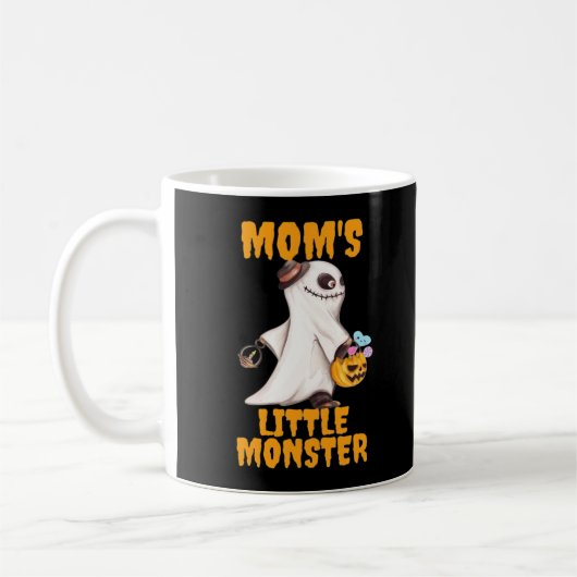 Moms Little Boo Monster Funny Graphic Koffiemok (Links)