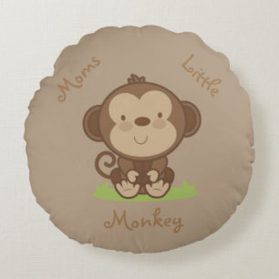 Moms Little Monkey Rond Kussen