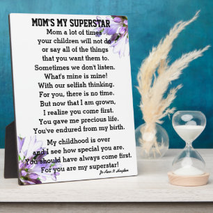 MOMS MY SUPER STAR Tafelblad Plaque met Ezel Fotoplaat