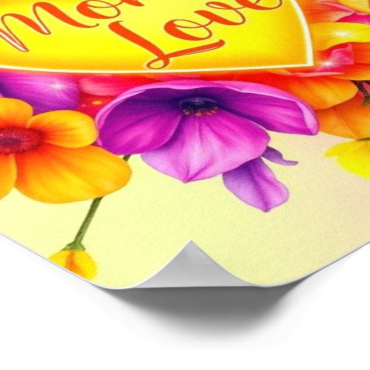 Mom's Neon Love Burst Poster (Hoek)