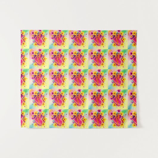 Mom's Neon Love Burst Wandkleed (Voorkant (horizontaal))