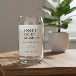 Mom's Quiet Moment Minimal Botanical Mother's Day Blikvorm Glas