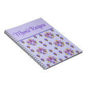 Mom's Recipes Viola Paarse Lila Floral Flower Notitieboek (Rechterzijde)