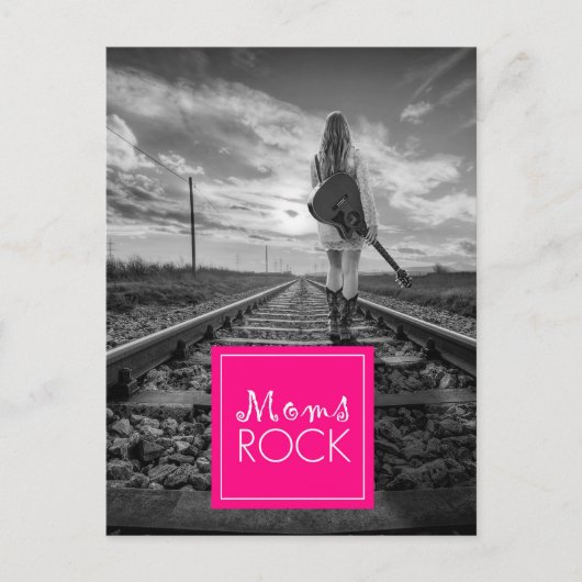 MOM's ROCK GITARIST WANDELTRACKS Briefkaart (Voorkant)