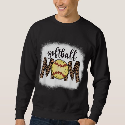 Moms Softball Leopard Bleaching Women's Softball M Trui (Voorkant)