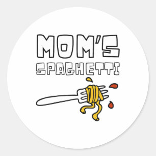Mom's Spaghetti Funny Peuter Kinder Ronde Sticker