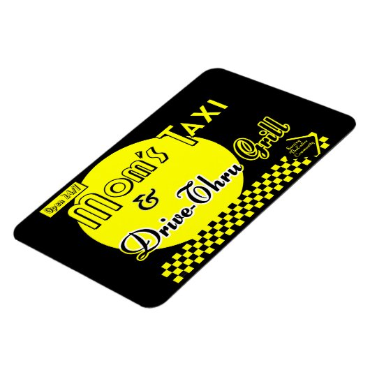 Moms Taxi en drive Thru Grill Funny Retro Gezegde Magneet (Linkerzijde)