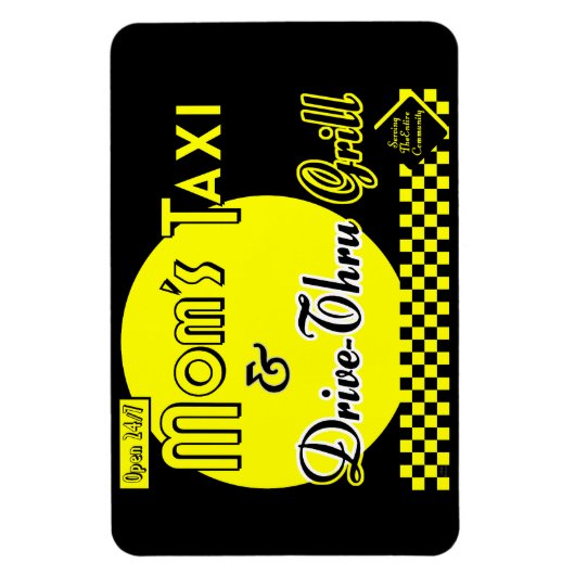 Moms Taxi en drive Thru Grill Funny Retro Gezegde Magneet (Verticaal)