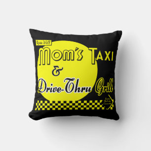 Moms Taxi en Grill Funny Retro Pillow Kussen