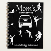 "Mom's Taxi Service" Black & White Jaarlijkse Plan Planner (Voorkant)