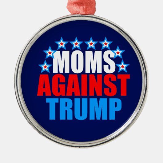 Moms tegen Trump Metalen Ornament (Voorkant)