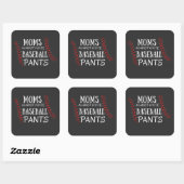 Moms Tegen witte honkbal Pants T-Shirt Vierkante Sticker (Vel)