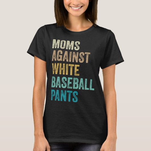 Moms tegen witte honkbalzuigers t-shirt (Voorkant)