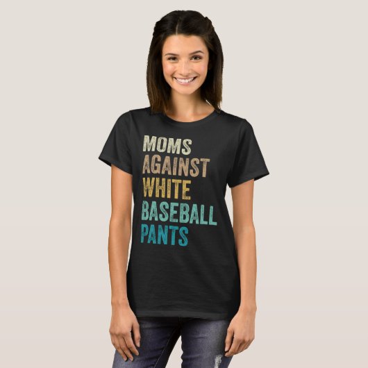 Moms tegen witte honkbalzuigers t-shirt (Voorkant volledig)