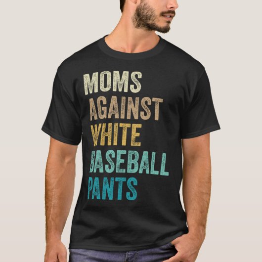 Moms tegen witte honkbalzuigers t-shirt (Voorkant)