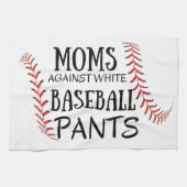 Moms Tegen witte honkbalzuigers Theedoek (Horizontaal)