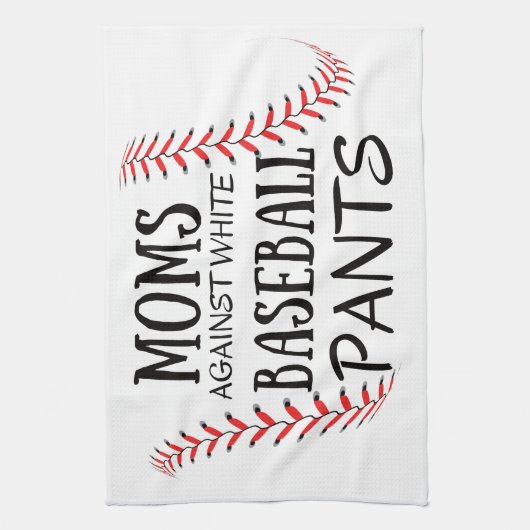 Moms Tegen witte honkbalzuigers Theedoek (Verticaal)