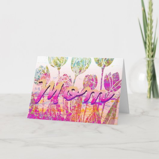 Mom's Tulips Customizable Kaart (Voorkant)