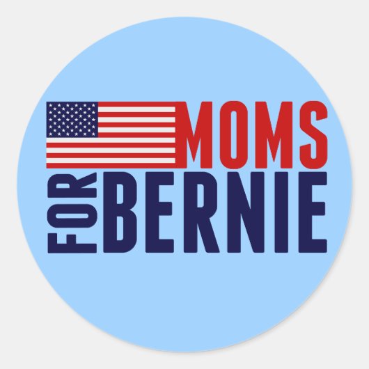 Moms voor Bernie Ronde Sticker (Voorkant)
