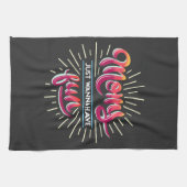 Moms willen gewoon een vun-typografie theedoek (Horizontaal)