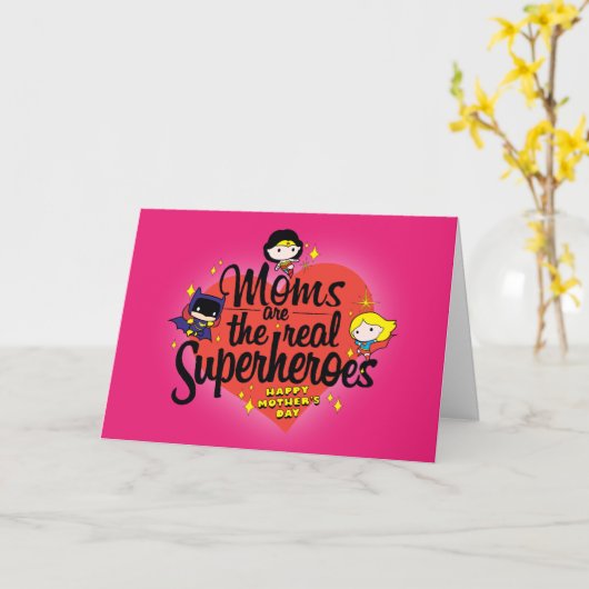 Moms zijn de echte superhelden kaart (Gele Bloem)