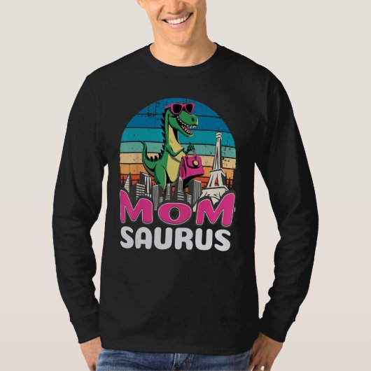 Momsaurus T Rex Dinosaur mam Saurus T-shirt (Voorkant)