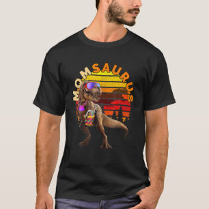 MOMSAURUS T rex mam Beach Retro Funny Dino T-shirt