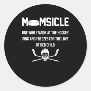 Momsicle Hockey MOM Ronde Sticker