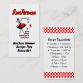 MomsRetro Recipe Equivalents Custom Visitekaartje (Voorkant / Achterkant)