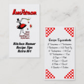 MomsRetro Recipe Equivalents Custom Visitekaartje Contactkaartje (Voorkant / Achterkant)