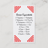 MomsRetro Recipe Equivalents Custom Visitekaartje Contactkaartje (Achterkant)