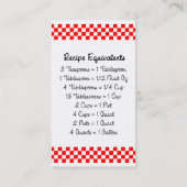 MomsRetro Recipe Equivalents Custom Visitekaartje Contactkaartje (Achterkant)